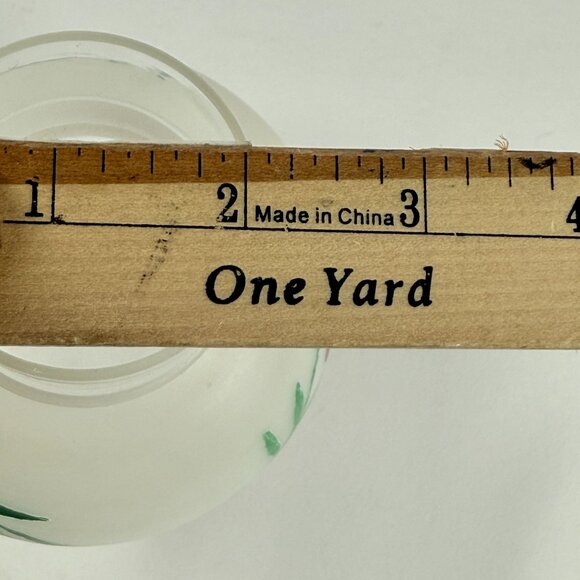 Vintage Frosted Glass Hurricane Lamp Chimney Shade w Leaf Grapes Design - Picture 5 of 8